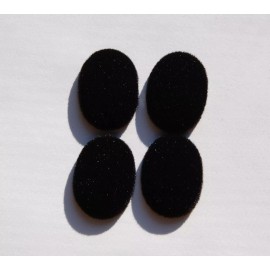Yummy Treasures Vintage Black Velvet Velour Cabochons 25mm x 18mm cab435C