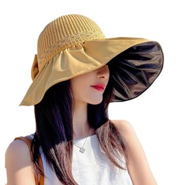 MiniAya Women's UV Protection Hat, Sun Protection, UPF 50+, Wide Brim, Small Face Effect, Light Blocking, Heat Blocking, Breathable, UV Protection, Sun Protection Hat, Wire-Included, Foldable