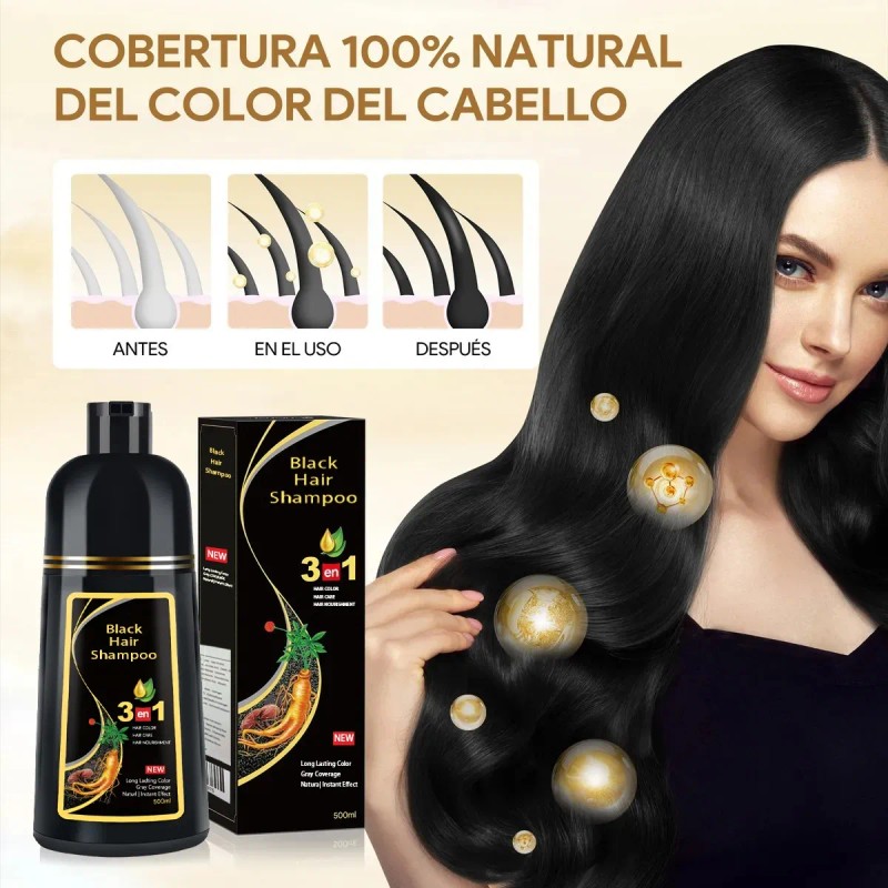 Bobo Shampoo Con Tinte Cubre Canas Natural Jengibre