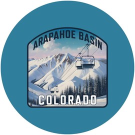Arapahoe Basin Colorado Design B Souvenir Round Decorative Flat Magnet 4-Inch