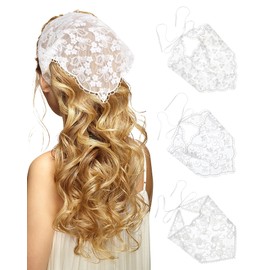 WELROG 3 PCS Hair Scarf, Hair Bandanas Chiffon Head Kerchief, Vintage Knitted Headband for Women, Headwrap for Girls