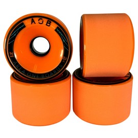 AOB Premium Longboard/Cruiser 2K Wheels (4 Pieces) Set Concentricity Calibrated Roughened Polished (Orange 74 x 52 mm 83A)