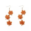 Unbranded Autumn Maple Leaf Dangle Earrings - Glossy Orange Fall