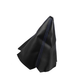INFINAUTO Car Shift Boot Cover Universal Gear Shift Knob Boot Dust Cover PVC PU Black with Blue Stitches Stylish Design