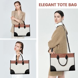 LOVEVOOK Laptop Bag for Women 17 lnch,Waterproof Laptops Tote Bags for Womens,Professional Work Bags for Women with Cup Holder,Large Laptop Purse Computer Briefcase Office Teacher Clutch Bag,2 PCS