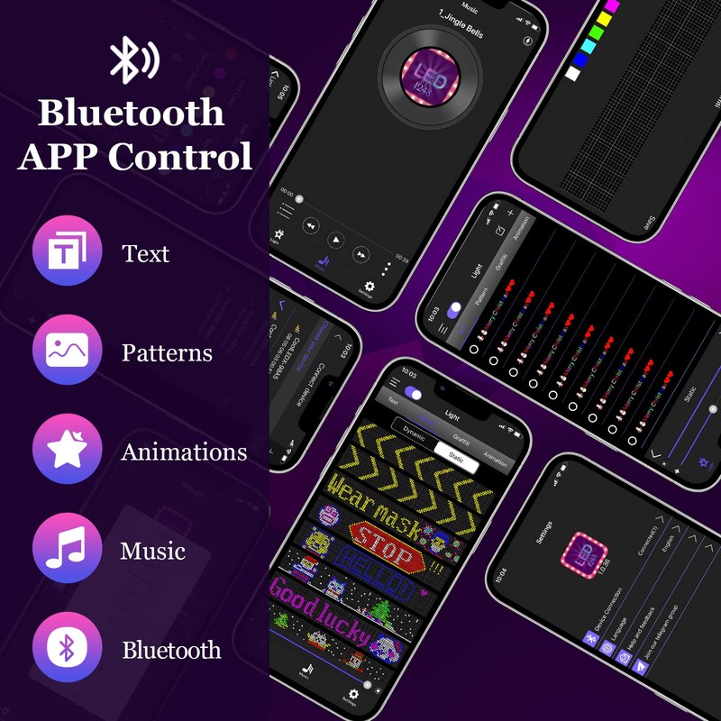 GOTUS LED Sign for Store,Scrolling LED Sign,Flexible LED Color Sign,Bluetooth