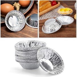 Zenarao 50 Pack Mini Pie Tins, Small Pie Pans, Round Tart Pie Foil Pans, Aluminum Foil Tart Pans, Aluminum Pie Pans for Baking Pot Pies, Tarts