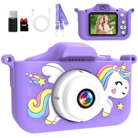 MYSTILUCK Children's Camera, 1080P HD Digital Camera for Children with 2.0 Inch Screen & 32GB Card, Camera Toy for Boys & Girls, Children 3-12 Years Christmas & Birthday
