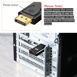 iJiZuo DisplayPort to HDMI Adapter, 4K DisplayPort Male to HDMI Female Adapter, Applicable to DisplayPort Devices and HDMI Devices (Black)