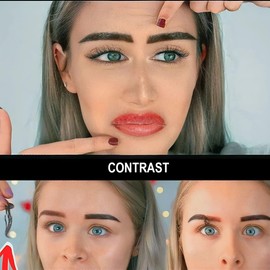 Tattoo Peel Off Eyebrow Gel-There are Five Colors. Waterproof Eyebrow Kit with Eyebrow Stencils, Last Up to 3-7 Days, Waterproof, Transfer-proof, For Fuller & Defined Looking Brows. 【Brown】