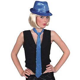 Krawatte Pailletten, blau