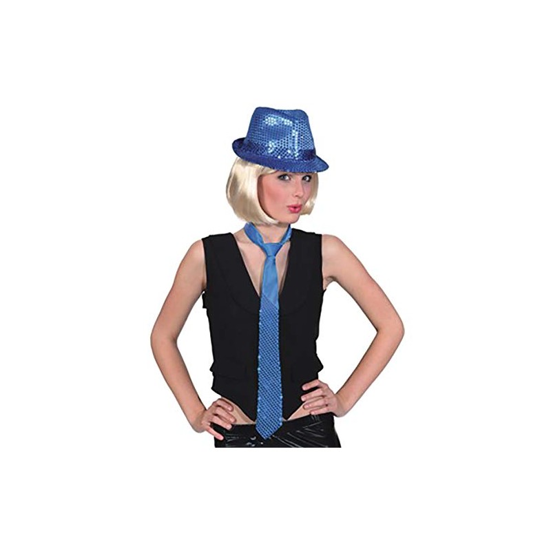 Krawatte Pailletten, blau