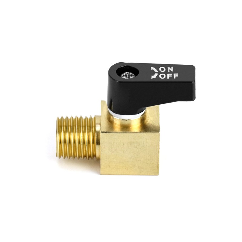 QWORK Air Compressor Valve, 2 Pack, Brass Mini Ball Valve,