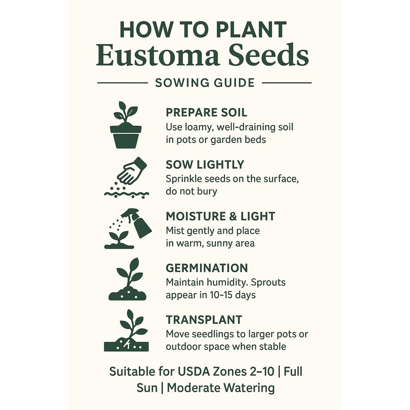 Lisianthus Seeds, Pack of 100 Mixed Color Eustoma Grandiflorum Seeds,
