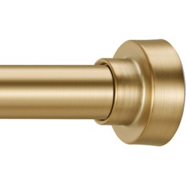 YNL Tension Shower Curtain Rod 34-66 Inch, Adjustable Spring Tension Curtain Rod No Drilling, Non-Slip, Never Rust, Stainless Steel, for Small Window Laundry Door Entryway, Gold