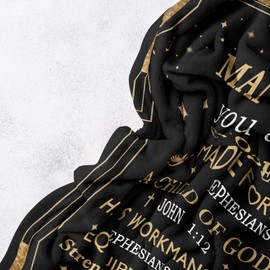 Henazin Christian Gifts for Men, Christian Blanket 60"X50", Catholic Gifts, Religious Gifts for Men, Man of God Gift, Baptism Gift, Bible Inspirational Spiritual Gifts for Dad Son Husband