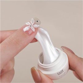 GAOY Pearl 3D Sculpting Gel for Nail Art, 15g Solid Nail Gel Non-Sticky Hard Gel for Carving, Molding and Building, Pearlescent White