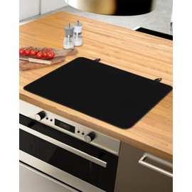 Stove Cover Stove Top Covers for Electric Stove Pure Black Solid Color Heat Resistant Glass Top Stove Cover Induction Cooktop Protector 31 x 24 Inch