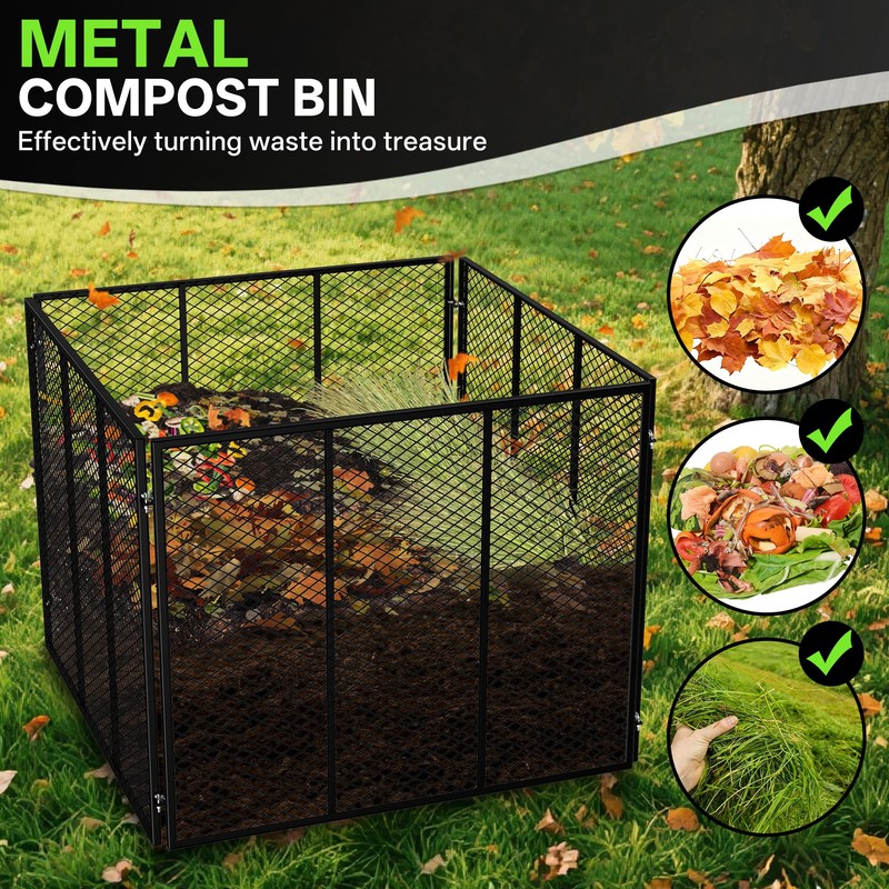 Large Compost Bin, 172 Gallon Metal Wire Mesh Composter for