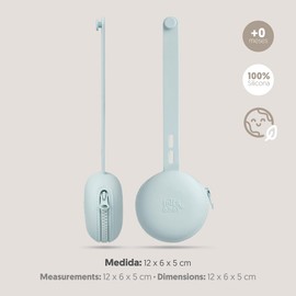 Interbaby Schnullerhalter aus Silikon, bequem, hygienisch, Unisex, verstellbar, einfache Befestigung, mit Reißverschluss, BPA-frei, Blau