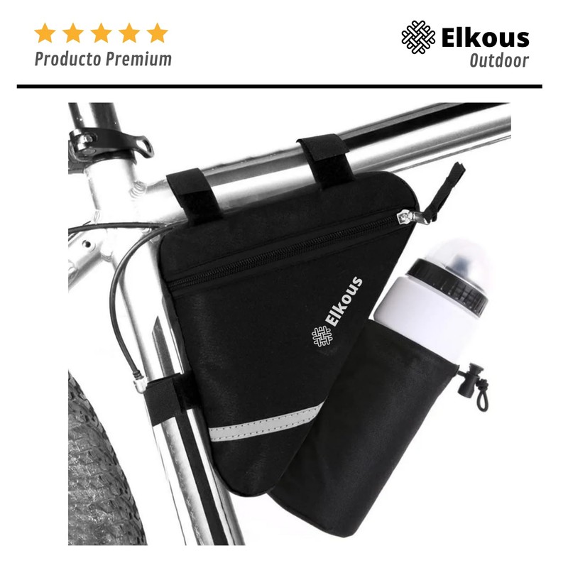 Elkous Bolsa para bicicleta de montaña/carretera, triangular, con compartimento para