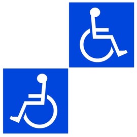 SSC Wheelchair Sticker for the equipment, Disabled for equipment Wheelchair Car Chair Suitable for Vehicle, etc. to stick disorders for equipment and also has a sign/Mark (Right/Left) (3 Sizes: 101 X 101 mm/151 X 151 mm/200 X 200 mm) qb600030 , model: 右・