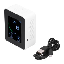 Air Quality Detector Digital USB Charging Carbon Dioxide Monitor Temperature Humidity TVOC DetectorWhite