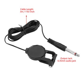 Electric Violin Pickup Clip On Microphone Violin Pickup 6.35 mm Audio Jack Audio Cable Piezo Pickup for Violin Erhu Acoustic Guitar Folk Guitar Ukelele
