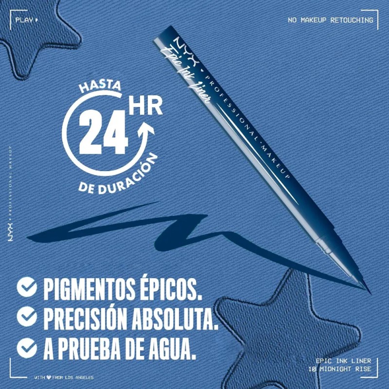 Delineador De Ojos Epic Ink Liner Matte De Nyx Midnight