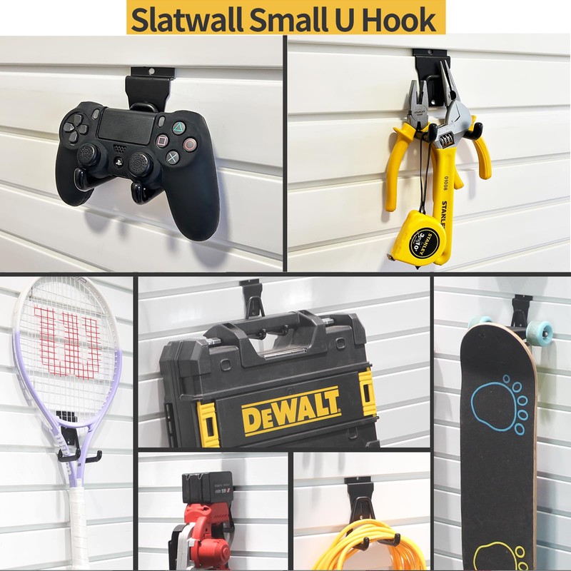 ATOOLA Slatwall Hooks, Garage Slatwall Accessories, Multi Size Slat Wall