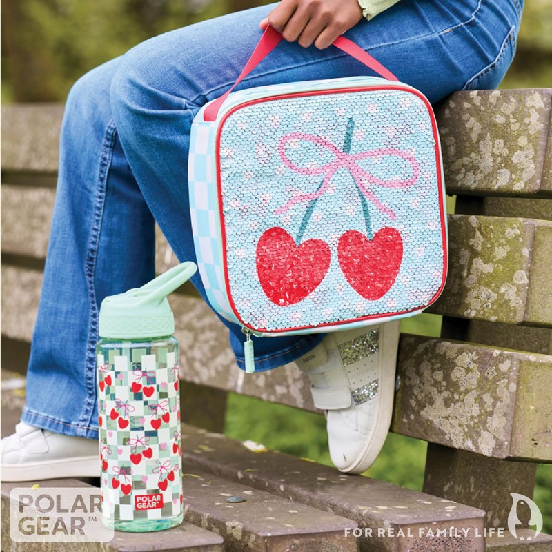 Polar Gear Cherries Sequin Reveal Insulated Lunch Bag - Reversible