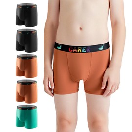 Carer Washable Incontinence Underwear for Children with Front Absorbent 100ML Cotton Reusable Boys Incontinence Underwear Breathable Kids Absorbent Leak Proof Briefs for Boy Age 4-18, 5 Pack, X-Large