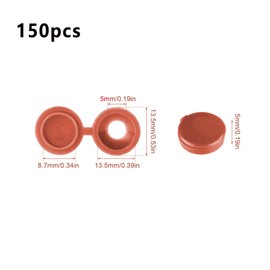 150Pcs Brown Screw Caps Hinged Plastic Screw Cover Caps for M4-M 8 Screws