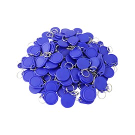 ETEKJOY 100PCS 13.56MHz RFID Key Fob Proximity IC Card ISO14443A Token Tag for Electronic Smart Door Lock, Compatible with MIFARE Classic 1K Card M1, Read Only (Blue)