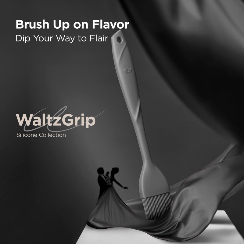 Kitchen Mama WaltzGrip Platinum Silicone Basting Pastry Brush: Set of