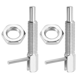 PATIKIL Retractable Indexing Plunger Pin, 2 Pcs M10x1.5 Stainless Steel Spring Safety Pin Spring Loaded Latch Telescopic Locking Pin with L-Handle for Industrial Equipment