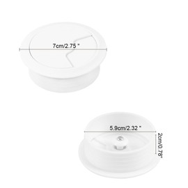 HO2NLE Desk Grommet White 2Pcs Desk Grommet 60mm(2.4 inch) Desk Plug Hole Cover Desk Grommet Desk Cable Hole Plastic Cable Grommet Desk Hole Cover Desk Cable Grommet for Home Office Desk Table
