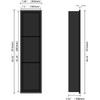 BATHFINESSE Shower Niche 8" X 36" Black, 3 Shelves Wall