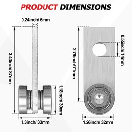 2pcs Bearing Trolley Assembly for Unistrut Trolley 1-5/8" Wide and All 1-5/8" or Taller Strut Channel, 2 Wheel Trolley Assembly Rollers Suitable for Hoist Trolley and Track System