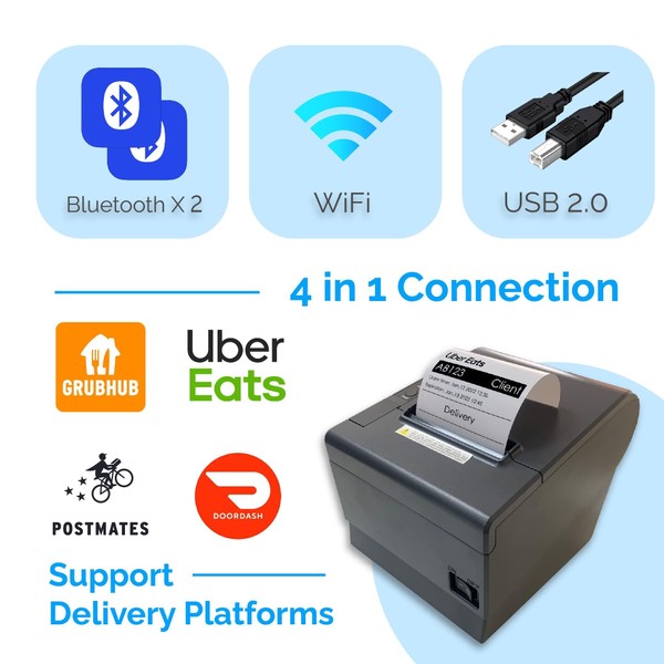 MR.BOSS 3 Inch Width Receipt Thermal Printer Bluetooth WiFi USB