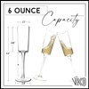Vikko Champagne Flutes, Large 8 Oz Capacity, Crystal Clear Champagne