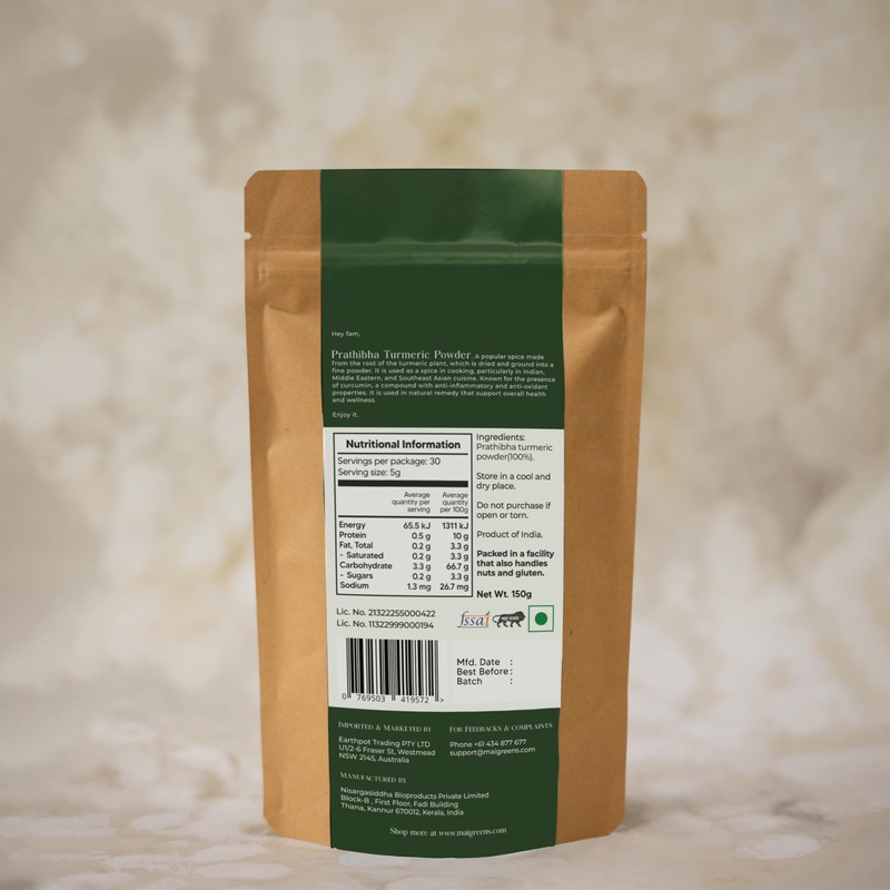 Mai Greens Prathibha Turmeric Powder | Upto 2x curcumin |