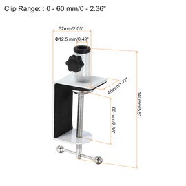 PATIKIL 0.49" Hole Dia. Desk Clamp, 2 Pcs Aluminum Alloy Universal Adjustable C-Clamp Mount Holder for Microphone Mic Arm Table Lamp, White