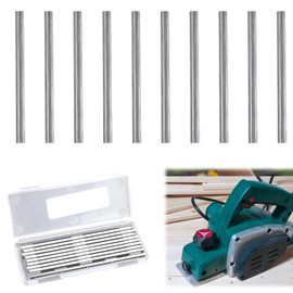 Reversible Electric Planer Blades, 10Pcs 82mm HSS Carbide Planer Knifes with Two Cutting Edges Precision Ground Woodworking Machinery Part Replacements for Makita Black & Decker Bosch DeWalt Trend