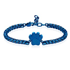 VCCWYQK Paw Print Urn Bracelet for Ashes for Dog Cat Cremation Jewellery for Ashes Cute Animals Adjustable Memorial Keepsake Bracelets Jewellery Gifts for Women, Stainless Steel, No gemstone