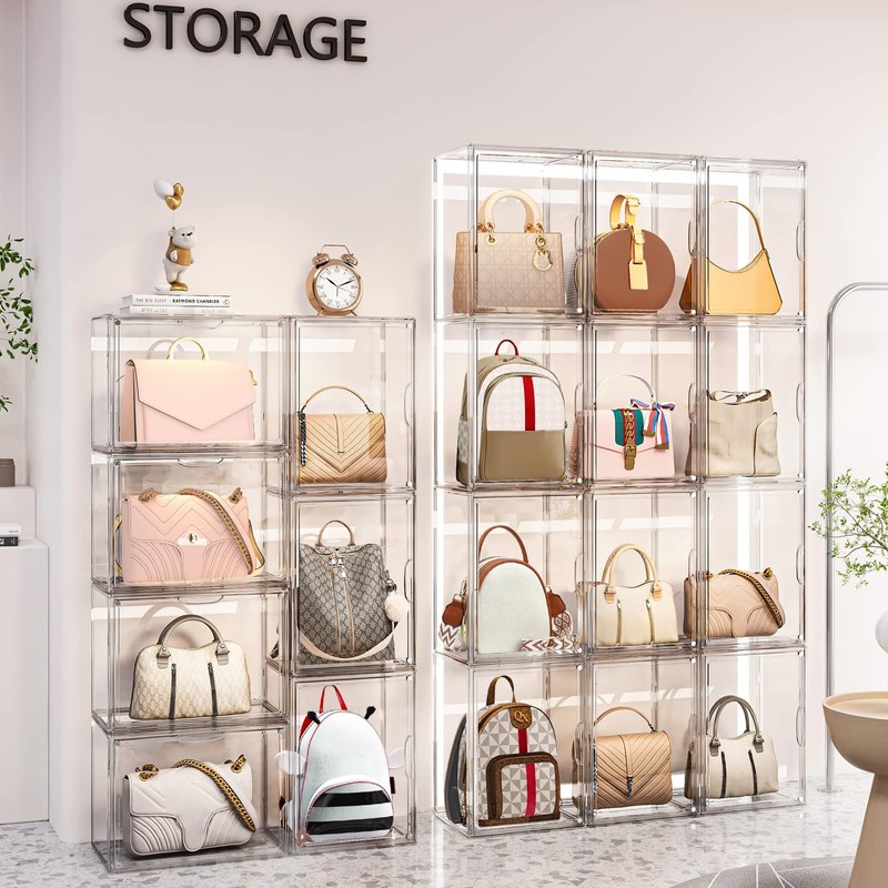 4 Packs Clear Handbag Storage Organizer for Closet, Acrylic Display