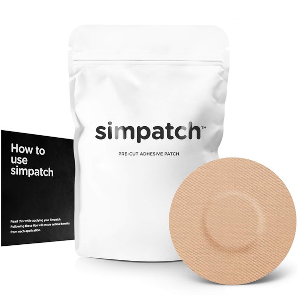 SIMPATCH – Adhesive Patch for Libre (25-Pack) – Waterproof Adhesive (Beige)