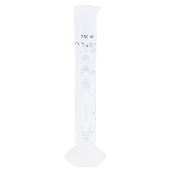 Winterworm® 250ml Transparent Plastic Graduated Cylinder for Laboratory Tests