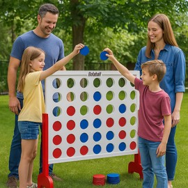 Bolaball Giant Wooden 4-in-a-Row Game – 3.2FT Jumbo Connect Game for Kids & Adults, Indoor & Outdoor Fun, Durable Design for Family Gatherings, BBQs, Parties & More