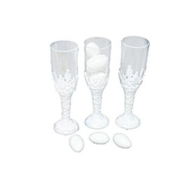 nst 24 Plastic Miniature champagne flute Cup Candy Holder Favor 4" Tall White